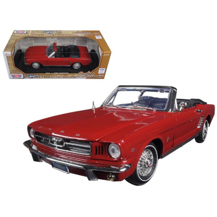 1964 1/2 Ford Mustang Convertible Red &Timeless Classics& 1/18 Diecast Model Car by Motormax