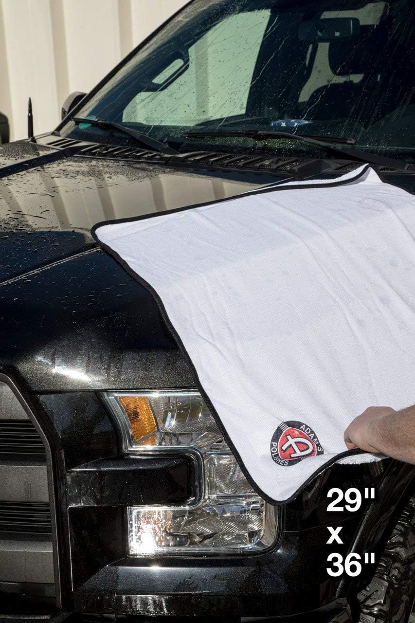 Adam's Ultra Plush Drying Towel (Pack of 2) - Microfiber Cleaning Cloth for Car Detailing, Drying, & Car Wash | Soft Rag Towel Won'