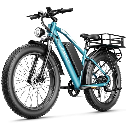 Jasion EB5 MAX Electric Bike for Adults with 1500W Peak Motor, 48V 15Ah (720Wh) Battery Electric Mountain Bike, 26'' x 4'' Fat Tire Ebike