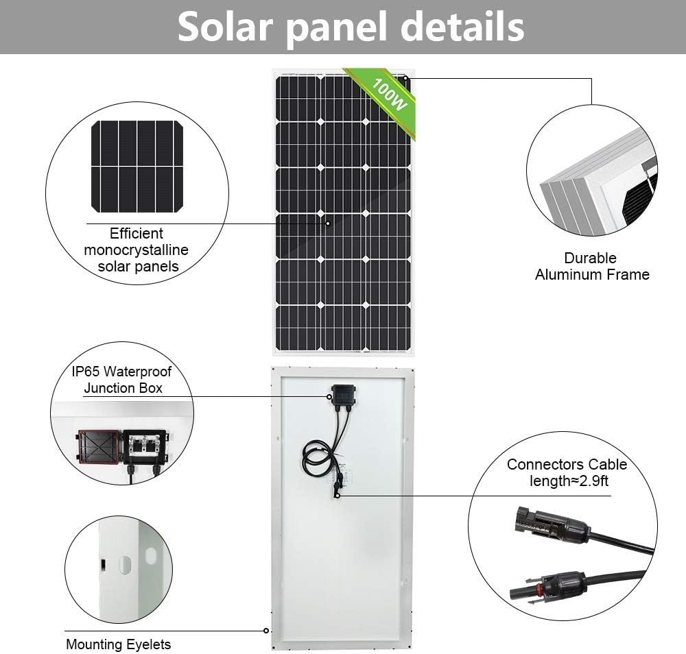 ECO-WORTHY 1200W Solar Wind Complete KIT: 1pc 400W Wind Turbine + 8pcs 100W Mono Solar Panel + 2pcs 100AH Battery + 1500W Inverter + 1pc Combiner Box
