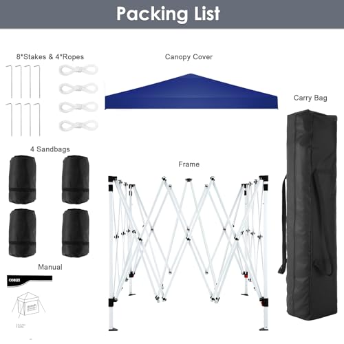 COBIZI Canopy 10x20 Pop Up Canopy Tent with 6 Sidewalls Party Tents for Parties Weddings Backyard Waterproof Canopy Outdoor Commercial Canopy Event