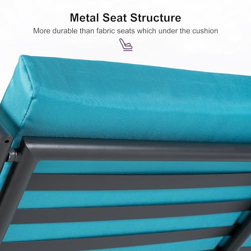 PURPLE LEAF Outdoor Patio Porch Swing with Adjustable PVC Canopy, 3-seat Swing Chair Bench with Side Cup Holder for Backyard Front Porch Lawn