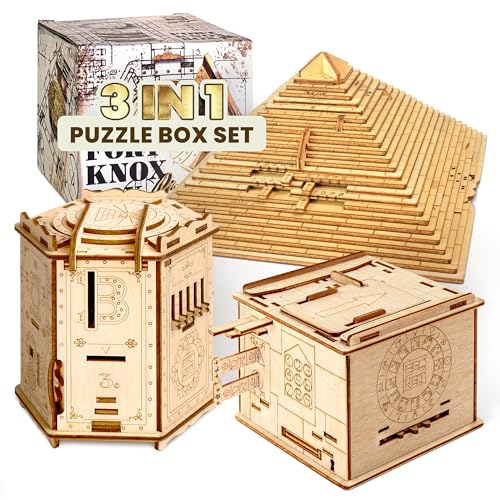 ESC WELT Magic Gifts Set - Brain Teaser Puzzles for Adults & Kids - Puzzle Box with Hidden Compartment - Easter Puzzle Boxes - Escape Room in a Box