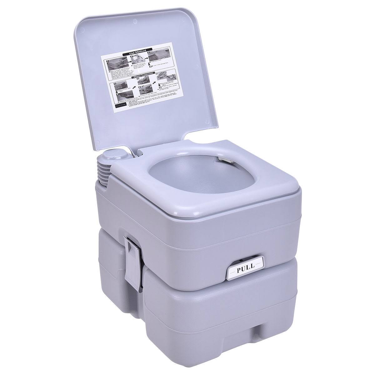 Giantex 5Gallon Portable Toilet Flush Travel Outdoor Camping Hiking Toilet Potty