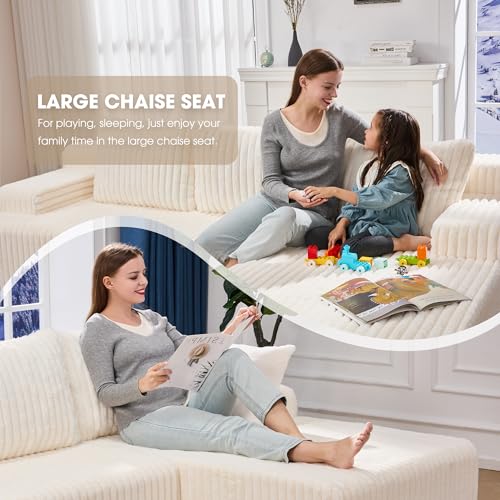 Modular Sectional Sofa Couches L-Shape Couch 3 Seat Modular Sofa Memory Foam Sectional Couches for Living Room