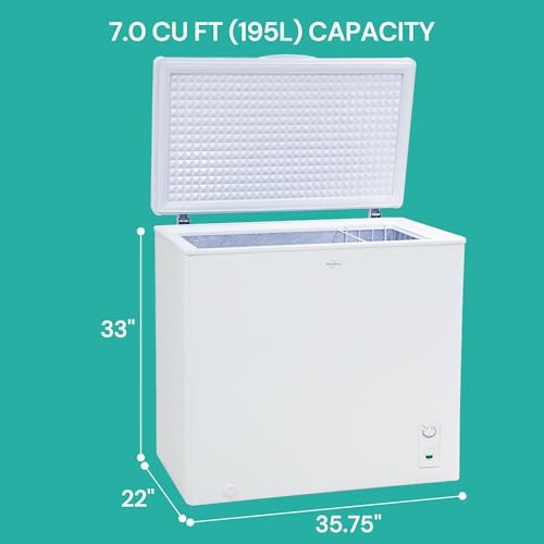 Koolatron Deep Freezer - Chest Freezer, 1 Wire Basket, Garage Ready, Meat Storage, Front Drain, Congelador For Home, Apartment, Basement, Dorm