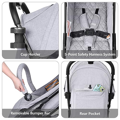 Beberoad Love R2 Small Travel Stroller Compact Stroller Foldable Lightweight Baby Stroller for Airplane