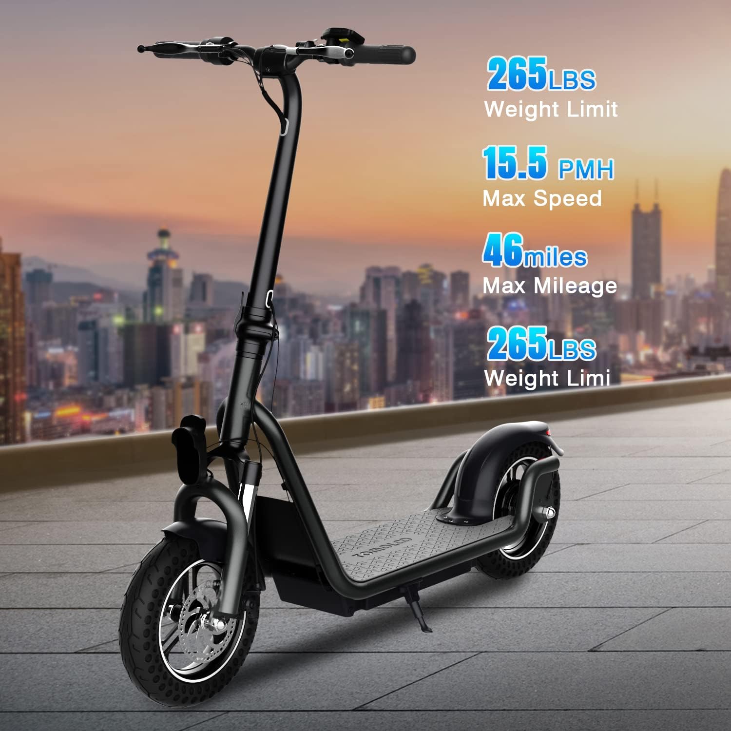 TOMOLOO Electric Kick Scooter - 350W Brushless Motor, 50 Miles Long-Range Battery, Foldable Scooter Electric for Commute and Trave