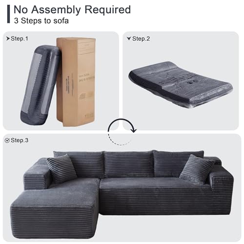 104" Sectional Couches for Living Room, Modular Sectional Sofa with Deep Seat, L-Shape Couch with Chaise, Cloud Couch for Living Room Bedroom