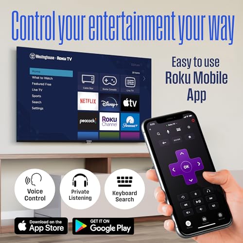 Westinghouse Roku TV - 43 Inch Smart TV, 4K UHD QLED Television w/HDR 10+, Dolby Vision, Wi-Fi & Mobile App Connectivity