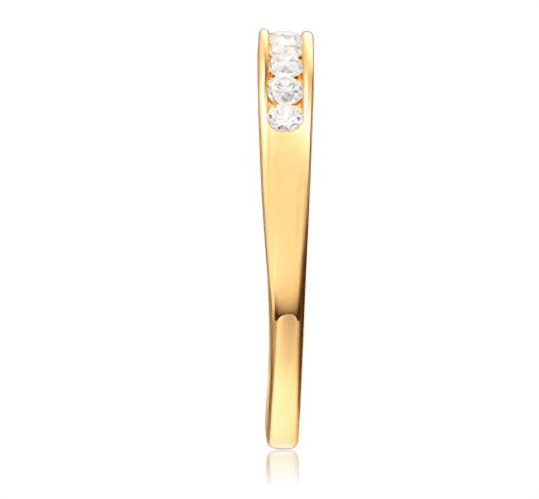 2.10 Ct Round Cut Real 14K Yellow Gold Engagement Wedding Ring Set Matching Band