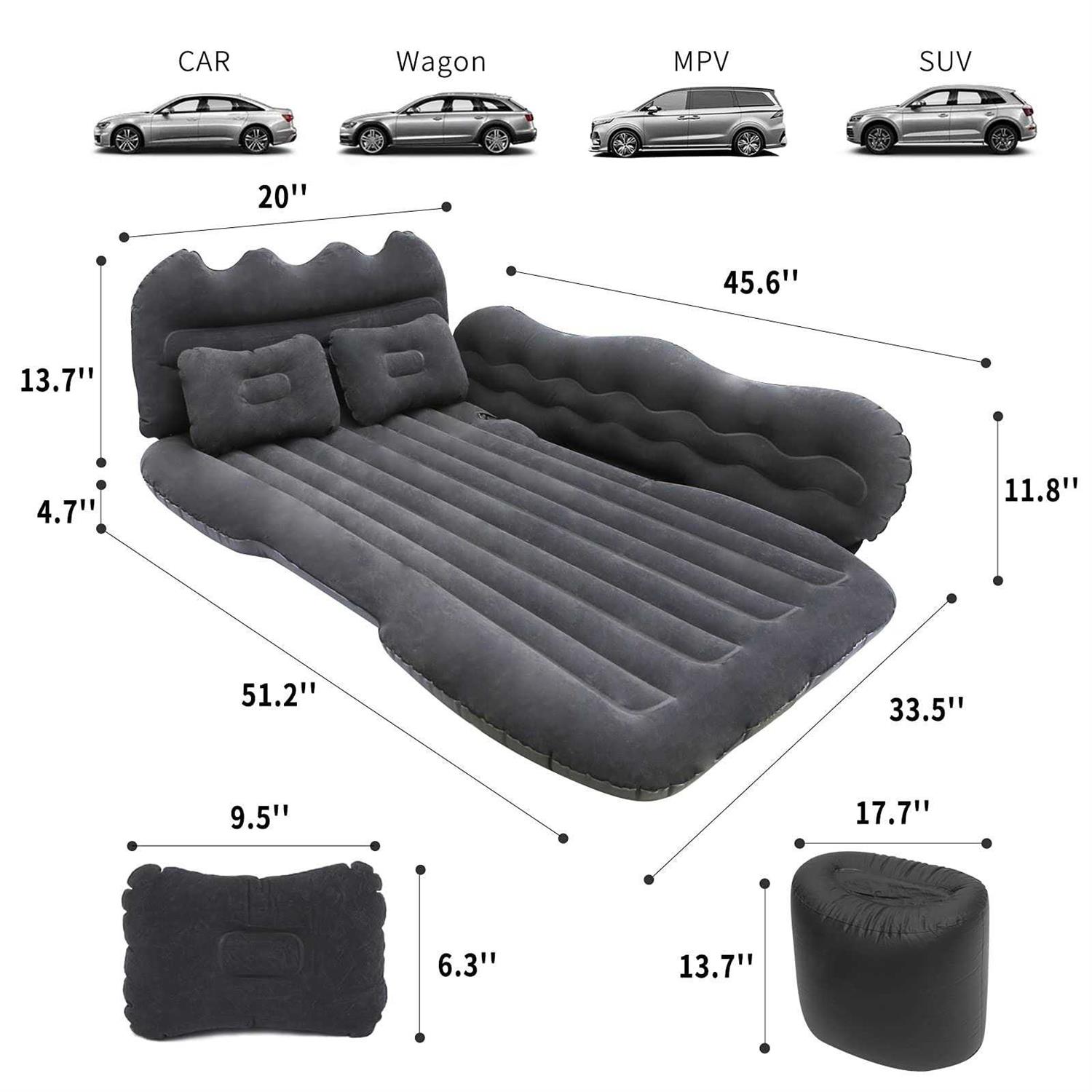 Lammyner Inflatable Bed for SUV Travel Bed Truck Air Mattress Car Sleeping for Camping, Hiking, Trip and Other Outdoor Activities