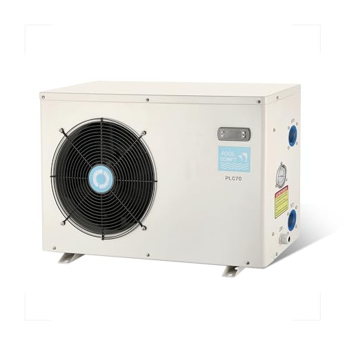 14000BTU Above Ground Pool Heater, Electric Swimming Pool Heat Pumps for Pools up to 4000 gallons, Fits 9/11/15 Foot Pool and Spas, 120V/60Hz, PLC50