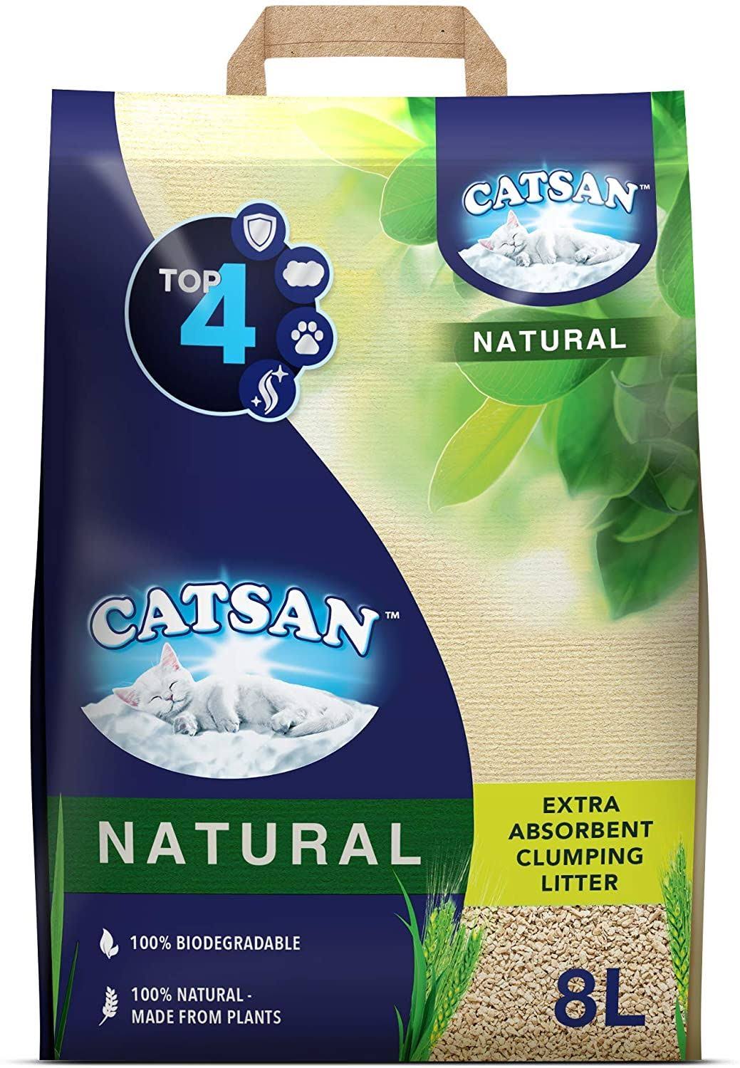 Catsan Biodegradable Natural Clumping Cat Litter 8L