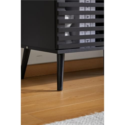 Mid-Century Modern TV Stand | 55" Wood Entertainment Center TV Console Table with Storage Hollow Door