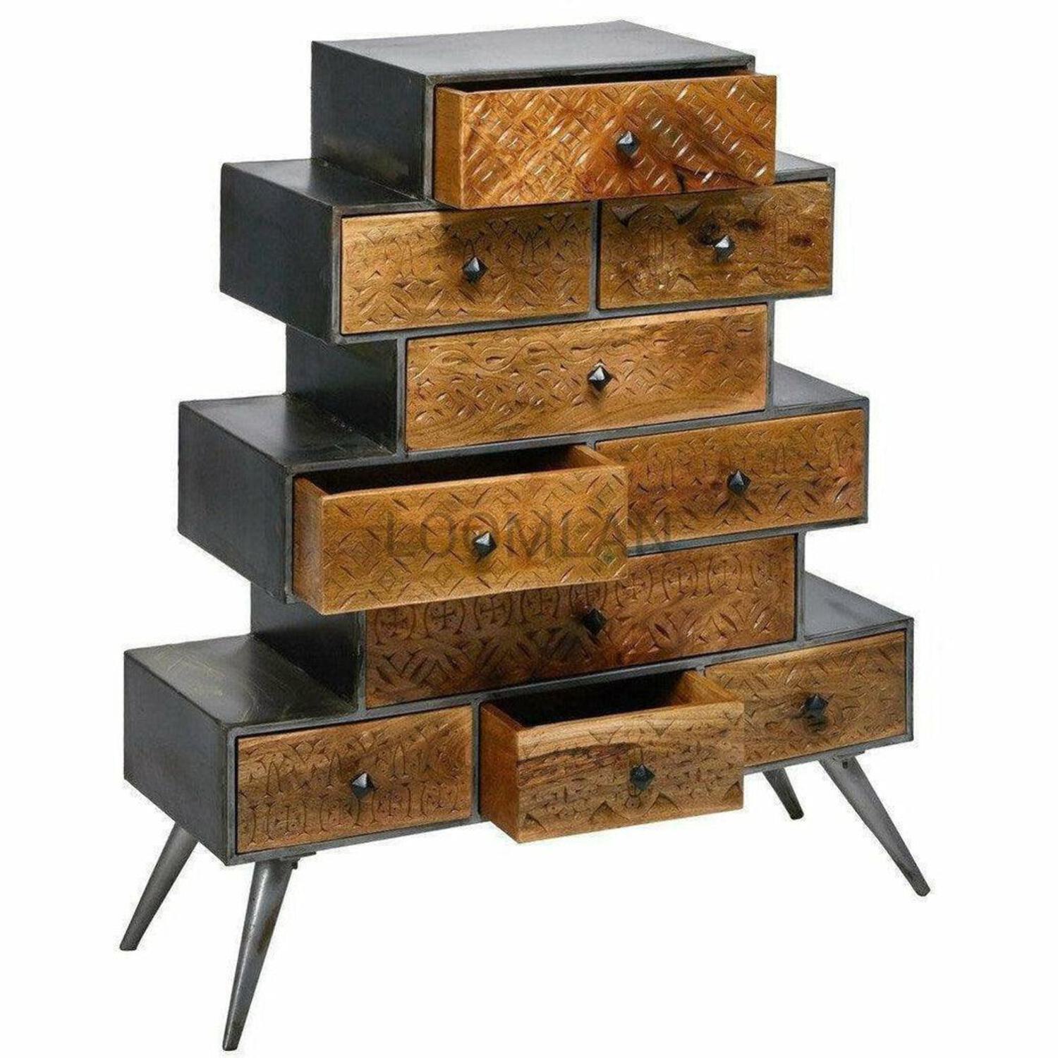 47x40 Apothecary Chest of 10 Drawers Wood Storage Cabinet
