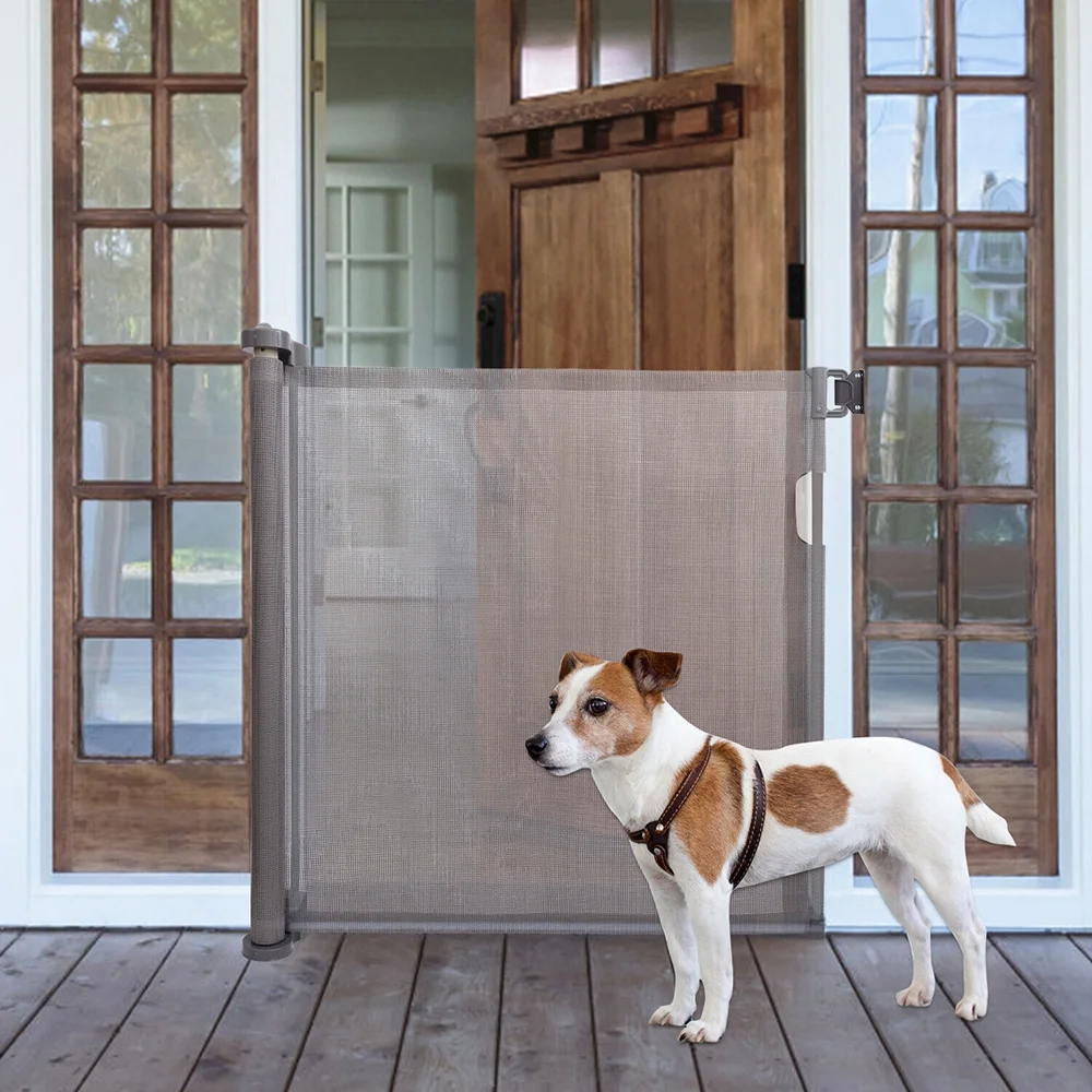 34" x 59" Retractable Baby Gate, Baby Safety Mesh Gate for Stairs, Indoor, Outdoor, Doorways, Hallways (White) - Curated Treasures Market