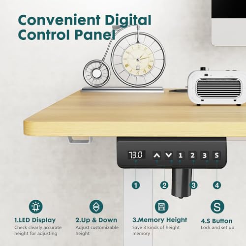 Standing Desk, Adjustable Height Electric Sit Stand Up Down Computer Table