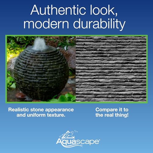 Aquascape Stacked Slate Sphere Water Fountain for Yard, Landscape, and Garden, Small | 78287