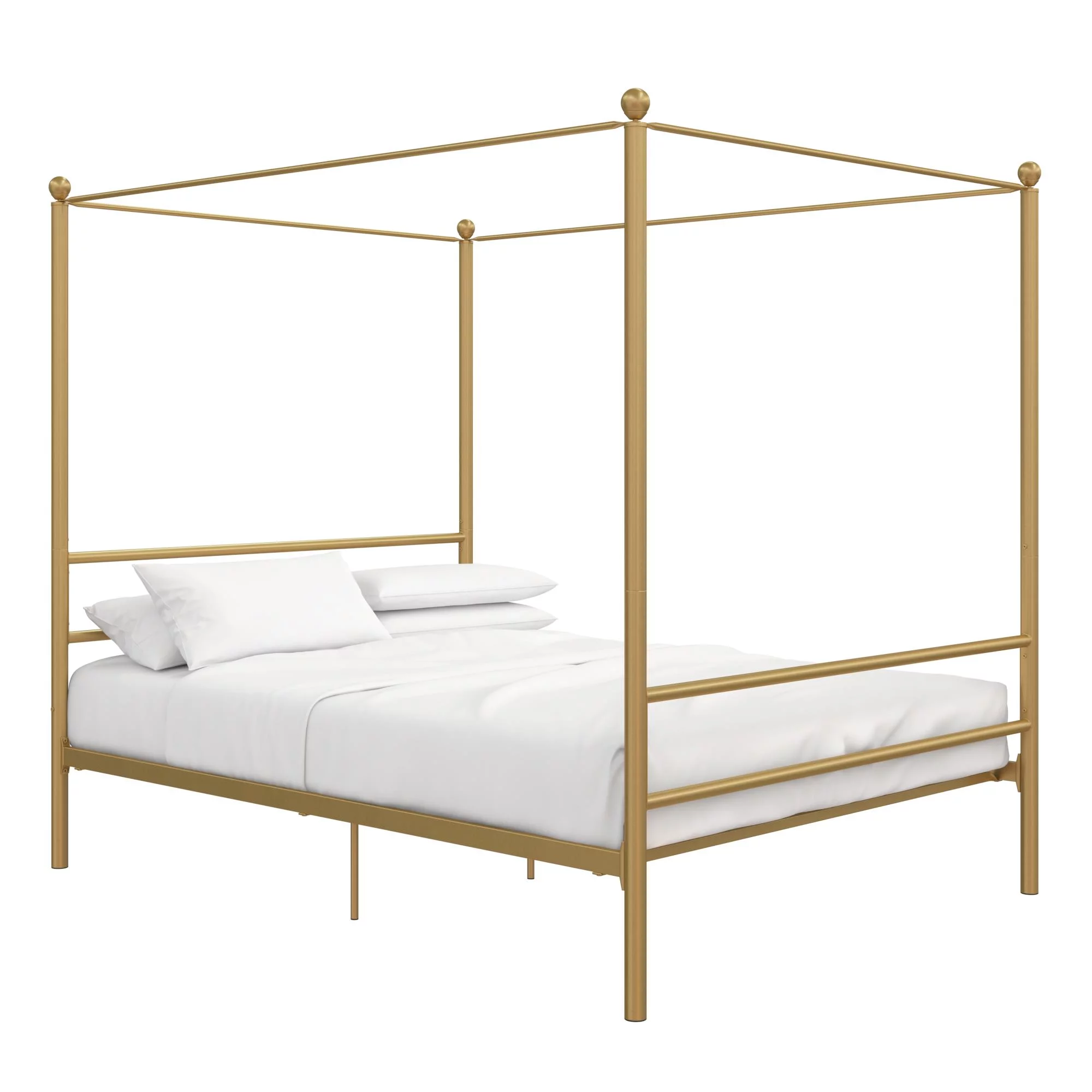 Mainstays Metal Canopy Bed, Queen, Gold Metal