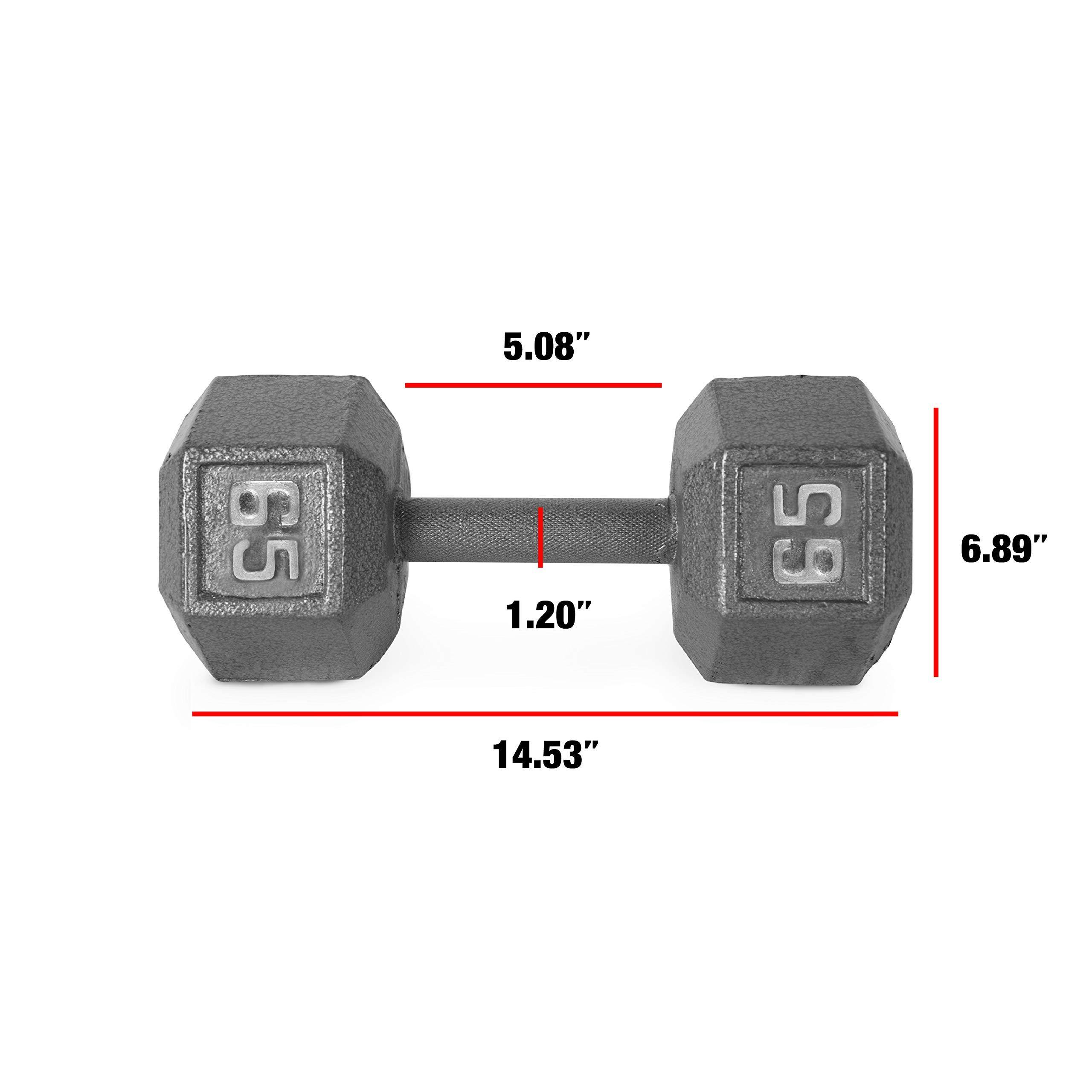 Cap Barbell Grey Solid Hex Dumbbell; 65 lbs