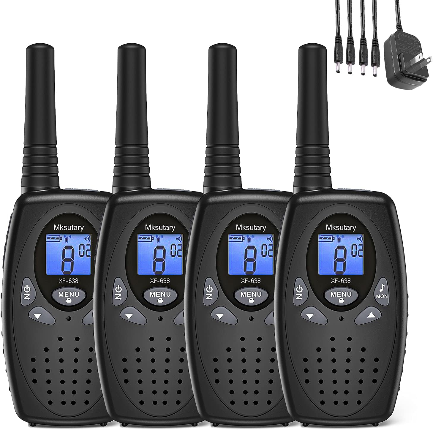 Walkie Talkies 4 Pack Kids Long Range Rechargeable Walkie Talkies 22 CH 3 Miles High Sound Quality 2 Way Radios Walkie Talkies for Kids Boys Girls