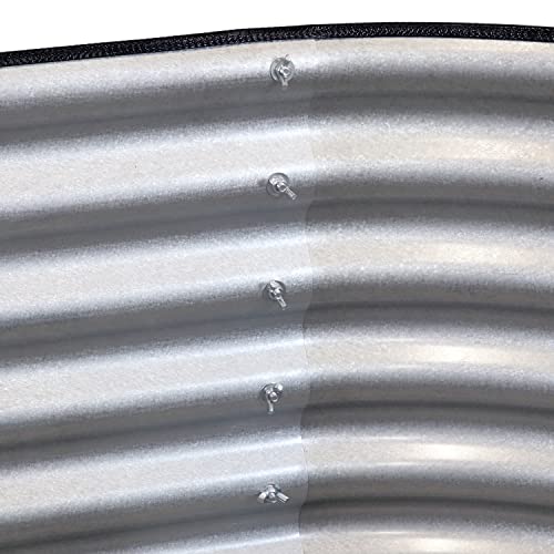 Sunnydaze 62.5-Inch Oval Raised Garden Bed - Stackable Steel Vegetable Flower Bed Planter Kit with Rubber Edge Trim - Brown