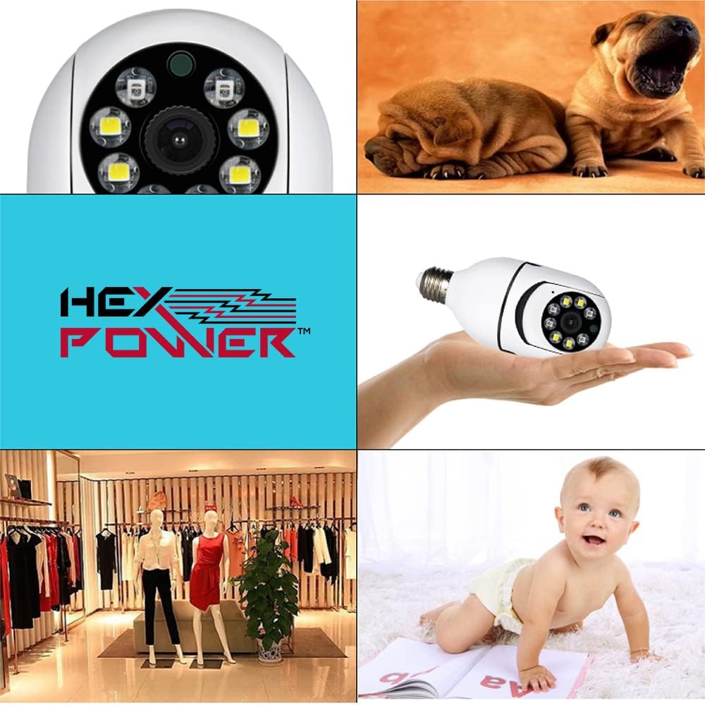 HEX662 Bulb WiFi Camera 360 Degree PTZ Panoramic IP Camera