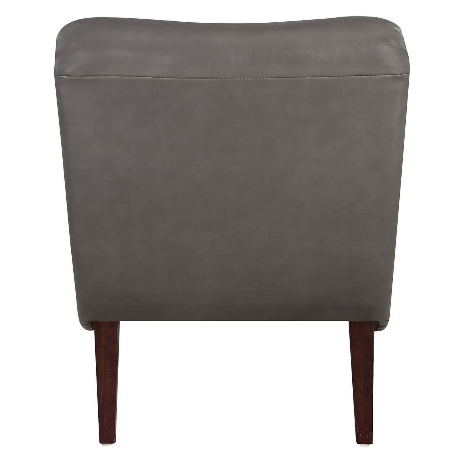 OS Home and Office Furniture Hawkins Lounger with Ottoman in Pewter Faux Leather