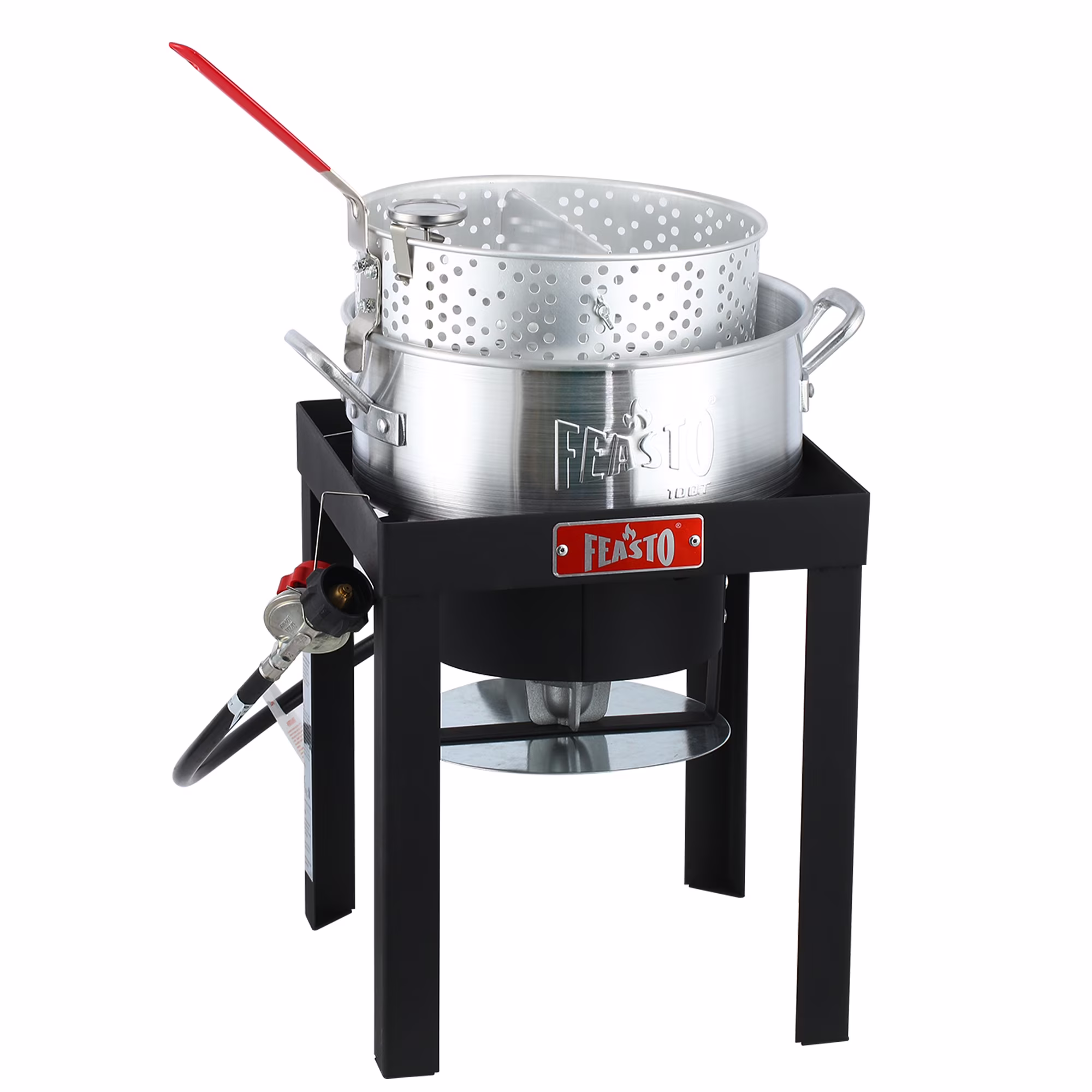FEASTO  10 Qt Aluminum Pots Set, Electronic Ignition,55000BTU Propane Burner for Outdoor Cooking