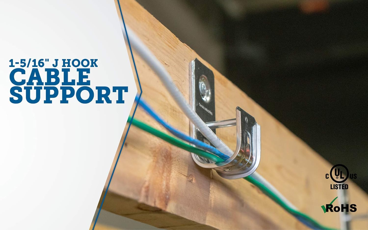 Southwire SW-JHK-21 6 Cable Support J-Hook, Holds 450 Cat 5E Wires