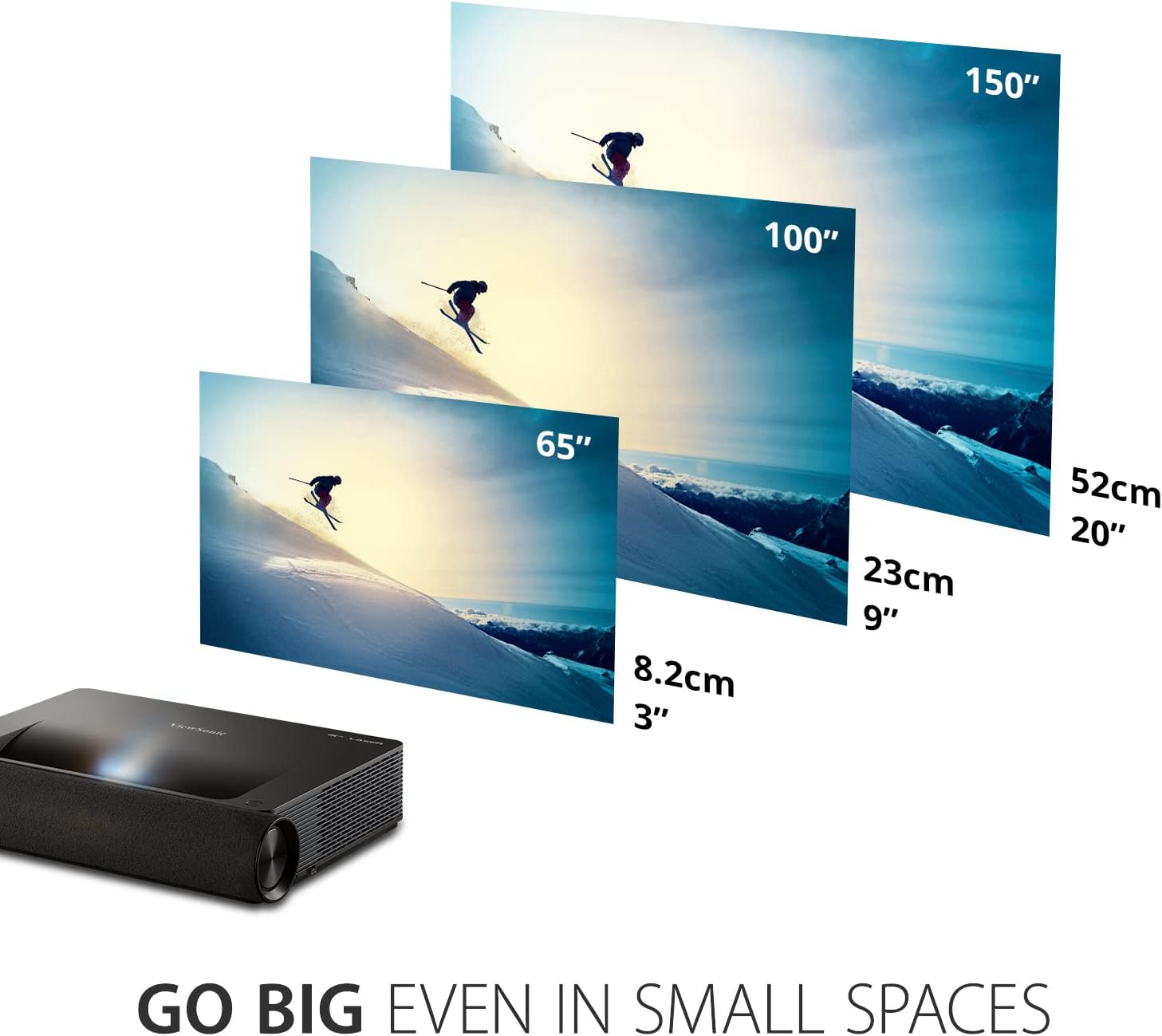 ViewSonic X2000B-4K Ultra Short Throw 4K UHD Laser Projector with 2000 Lumens, Wi-Fi Connectivity, Cinematic Colors