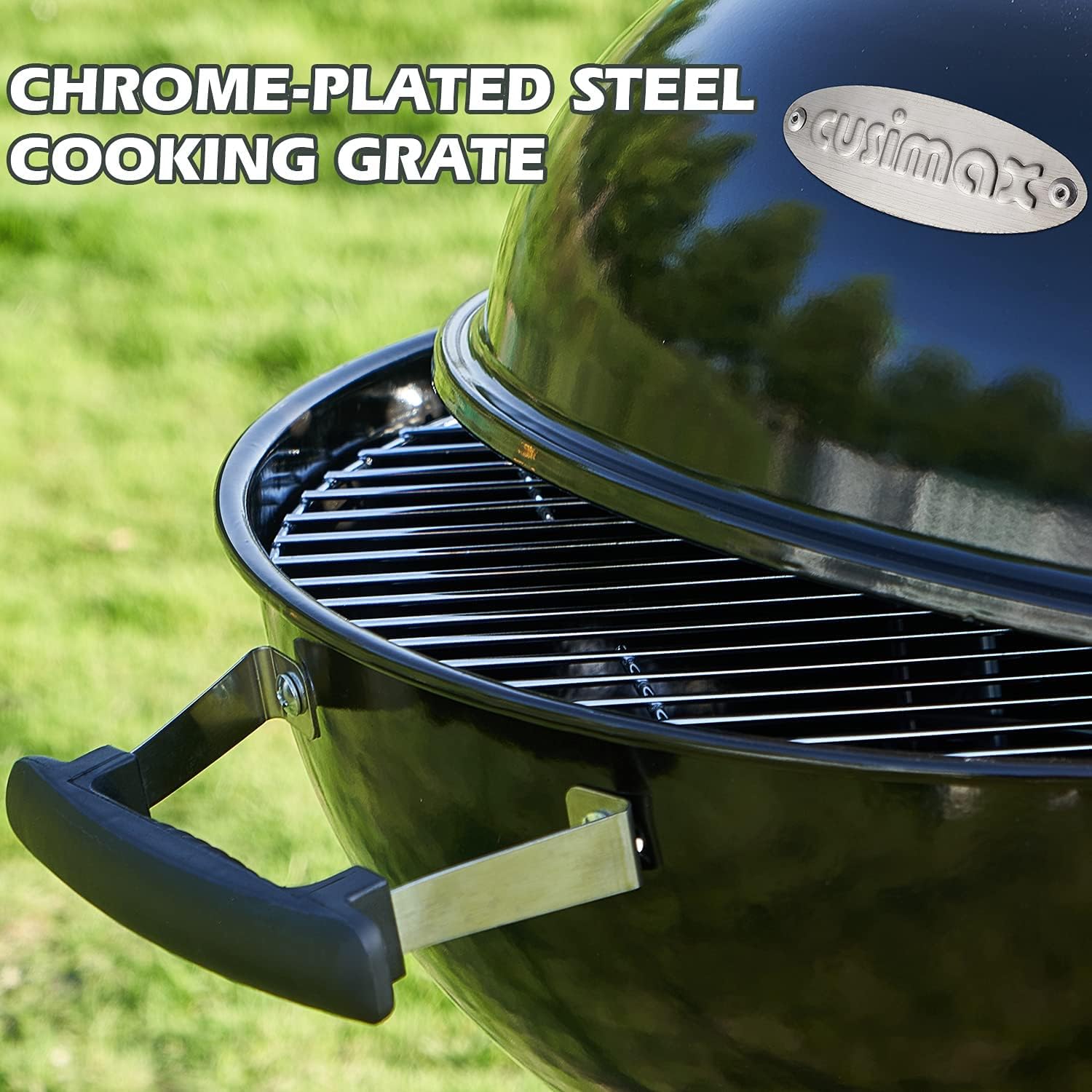 CUSIMAX Charcoal Grill Portable BBQ Grill Kettle 22.5 inch, Outdoor Grills & Smokers for Patio Backyard Barbecue Camping, Black