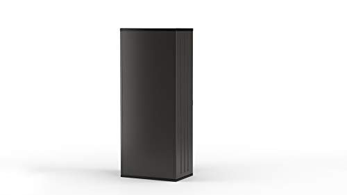 Suncast 19 Cubic Ft. Heavy-Duty Resin Cabinet with Lockable Handles, Multi-Wall Construction, and Metal-Reinforced Shelves for Basement