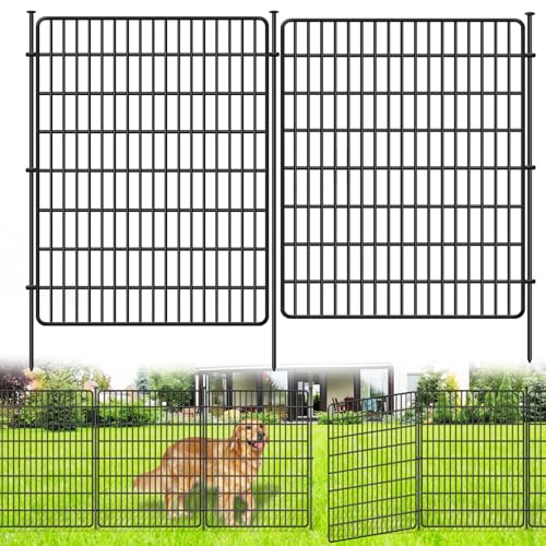 15 Panels No Dig Fence with Gate, 32 in(H) X 36 ft(L) Garden Decorative Fence Animal Barrier for Dogs