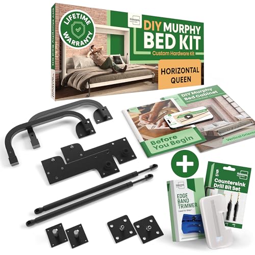 DIY Murphy Bed Kit Queen Vertical | Murphy Bed Hardware for Wall Cabinet, Vertical Queen Frame, Deluxe Mechanism Kit with Bonus Tools