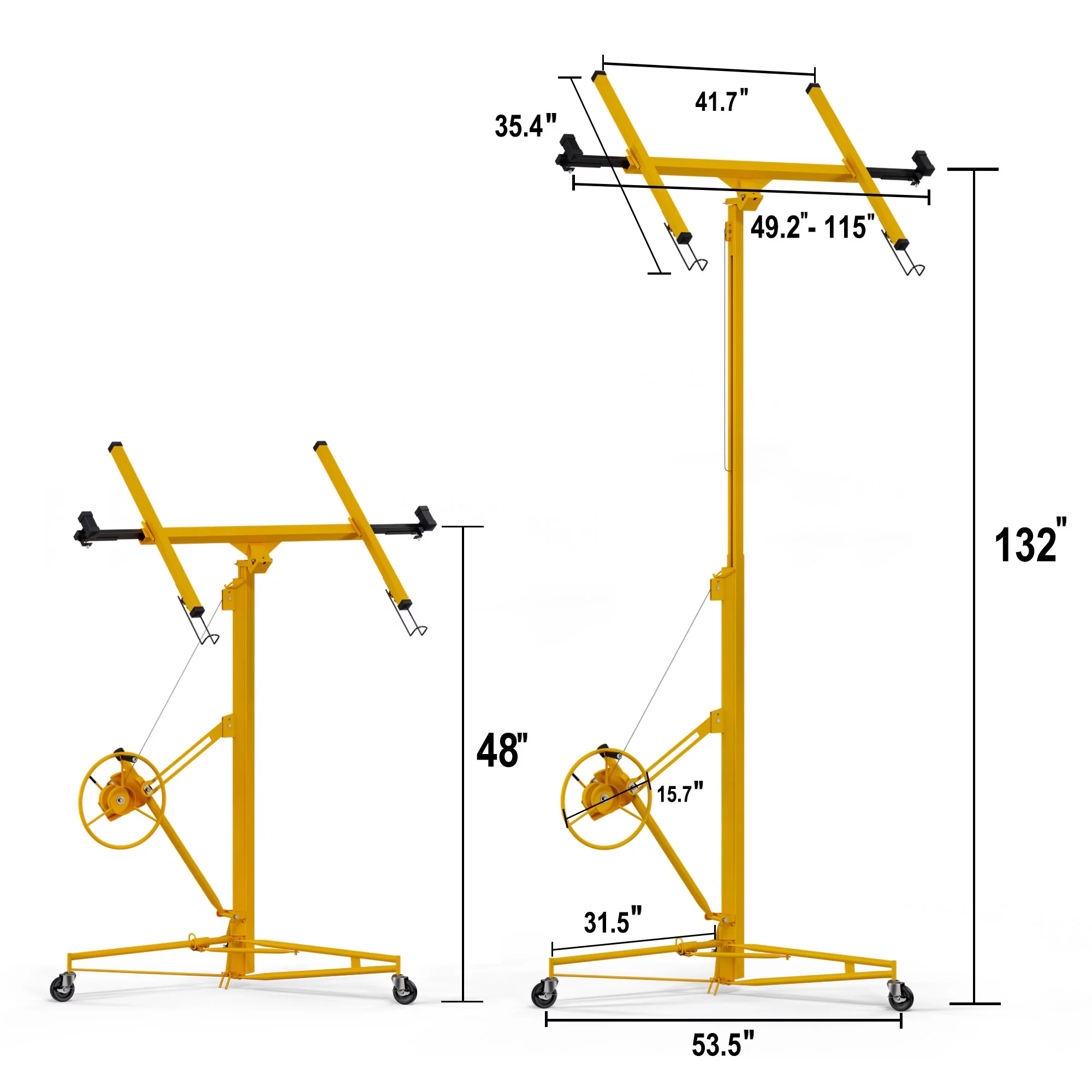 Ufurpie 11FT Drywall Rolling Lifter Panel,Sheetrock Lift, 150lb Weight Capacity Panel Hoist Jack Tool
