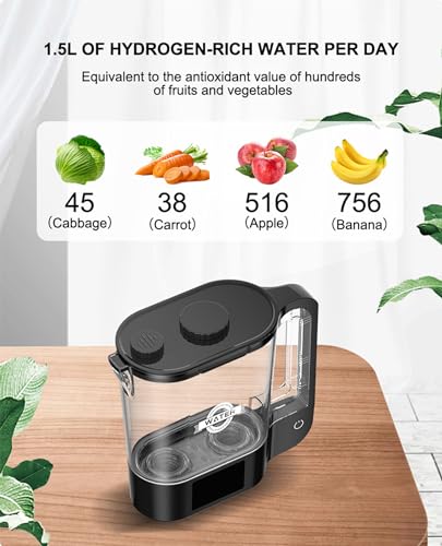 Hydrogen Water Pitcher 2000ML, Hydrogen Water Bottle Generator with LED Display, Easy-to-Clean Hydrogen Water Machine