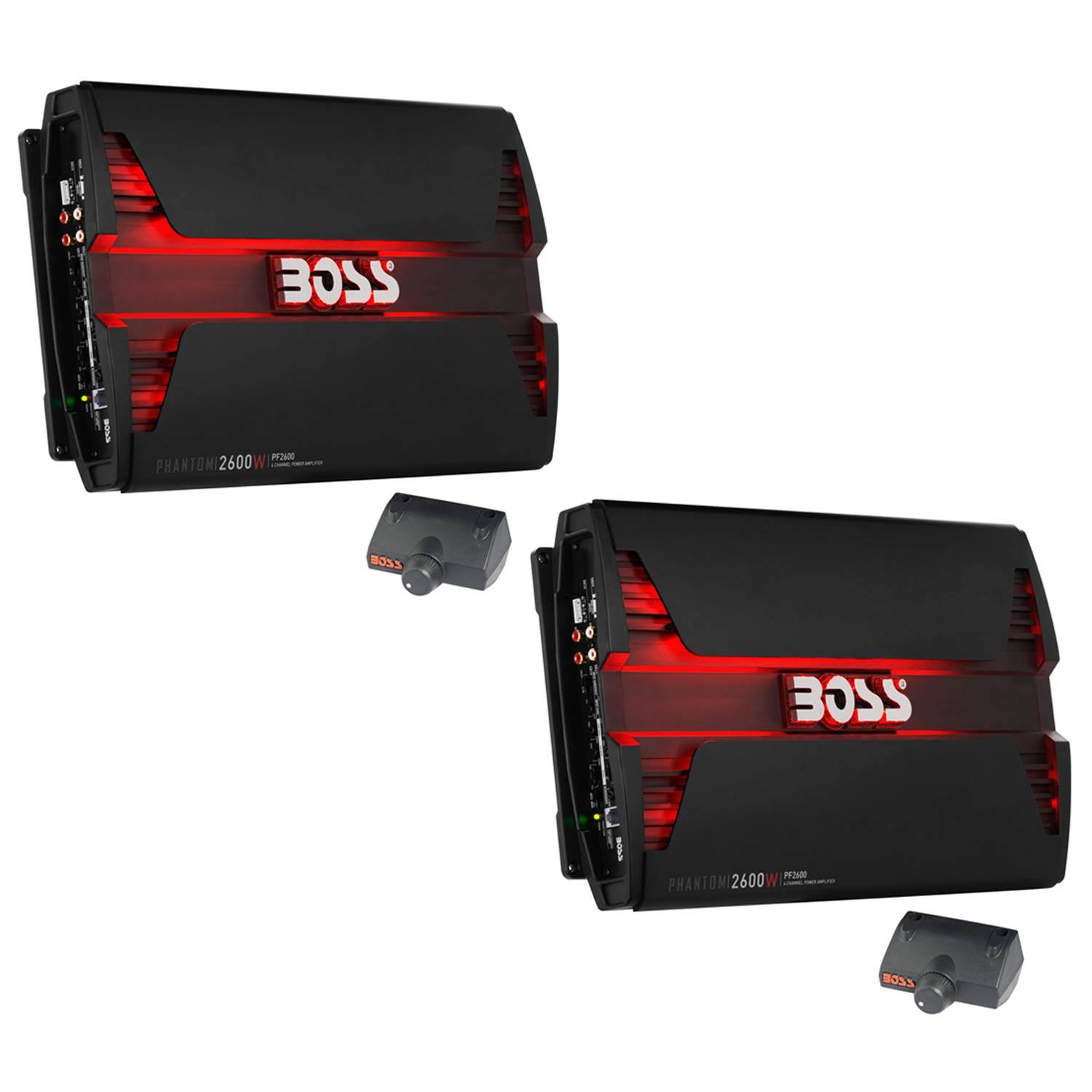 Boss Audio 2600W 4 Channel Car Audio Amplifier Power LED Amp+Remote (2 Pack)