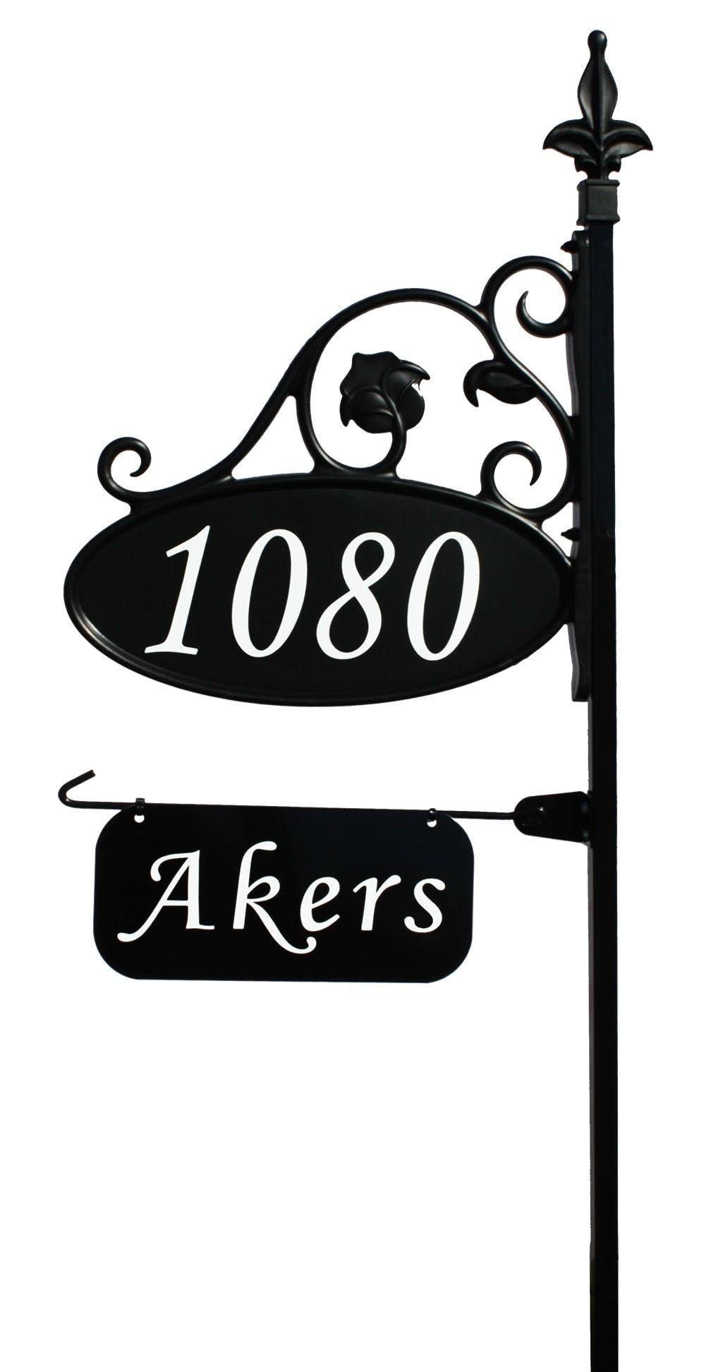 Address America Park Place Oval Reflective 911 Home Address Sign for Yard with Name Rider on Garden Flag Post - Custom Made Addr