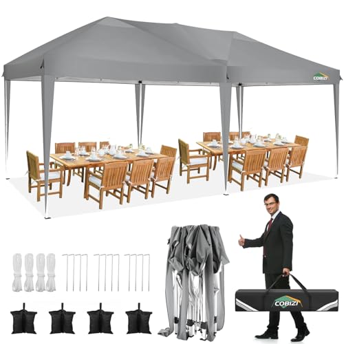 COBIZI 10x10 Pop up Canopy Tent Protable Canopy Tent with 4 Sidewalls Waterproof Commercial Instant Shelter for Parties, Wedding
