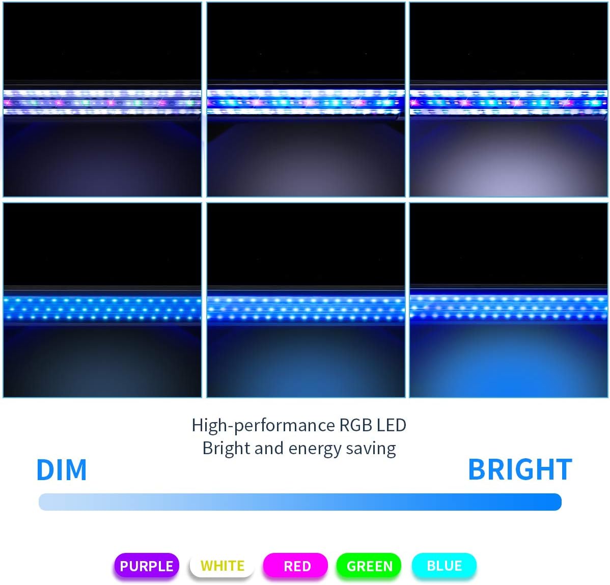 LUXCARE 40W Saltwater Aquarium Light with Full Spectrum LED