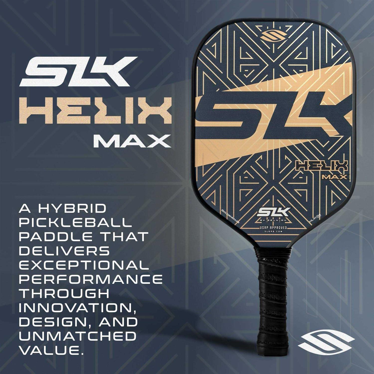 Selkirk Sport 2024 Slk Helix Pro Pickleball Paddle Carbon Fiber &amp; Fiberglass Hybrid Face - Sports Supplies Online Store