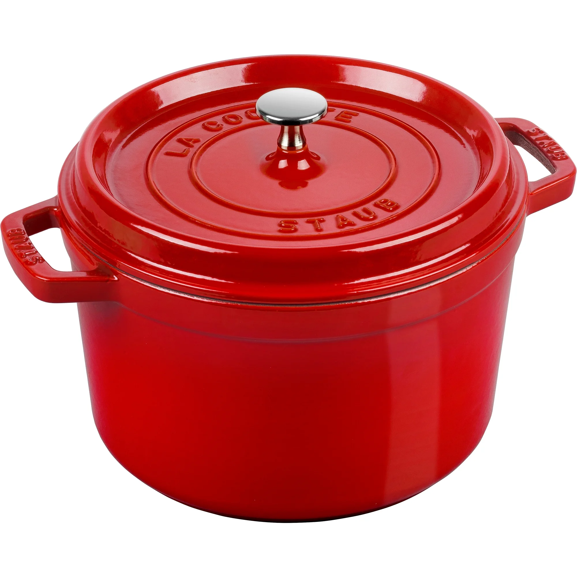 Staub Cast Iron Dutch Oven 5-qt Tall Cocotte, Made in France, Serves 5-6, Cherry