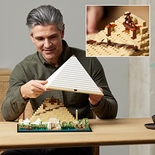 LEGO Architecture Great Pyramid of Giza Set 21058, Home D&eacute;cor Model Building Kit, Creative DIY Activity, Famous Landmarks Collection