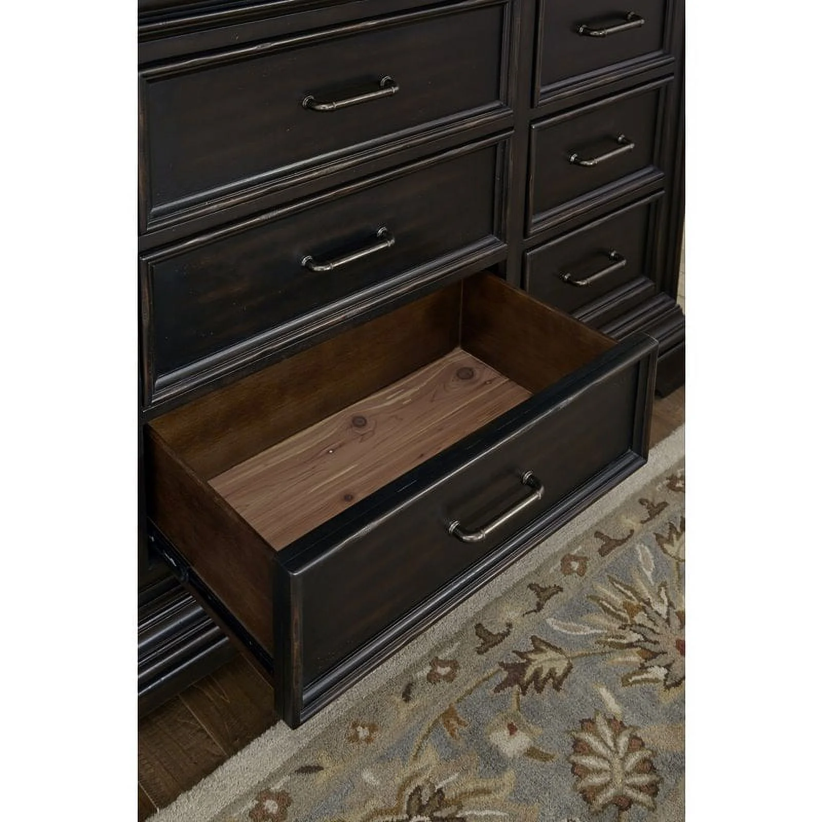 Caldwell 11 Drawer Wood Dresser in Deep Brown by Pulaski Furniture