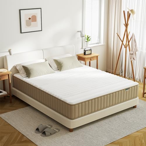 Full Mattress, 12 Inch Full Size Mattress with Cooling-Gel Memory Foam &Pocket Spring Hybrid, CertiPUR-US Certified, Medium Firm
