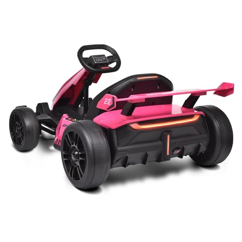 Blitzshark 24V Kids Go Kart 300W Powerful Drift Kart Electric Pedal Kart Outdoor Race Toy, with 2X150W Strong Motor, 7AH Big Battery