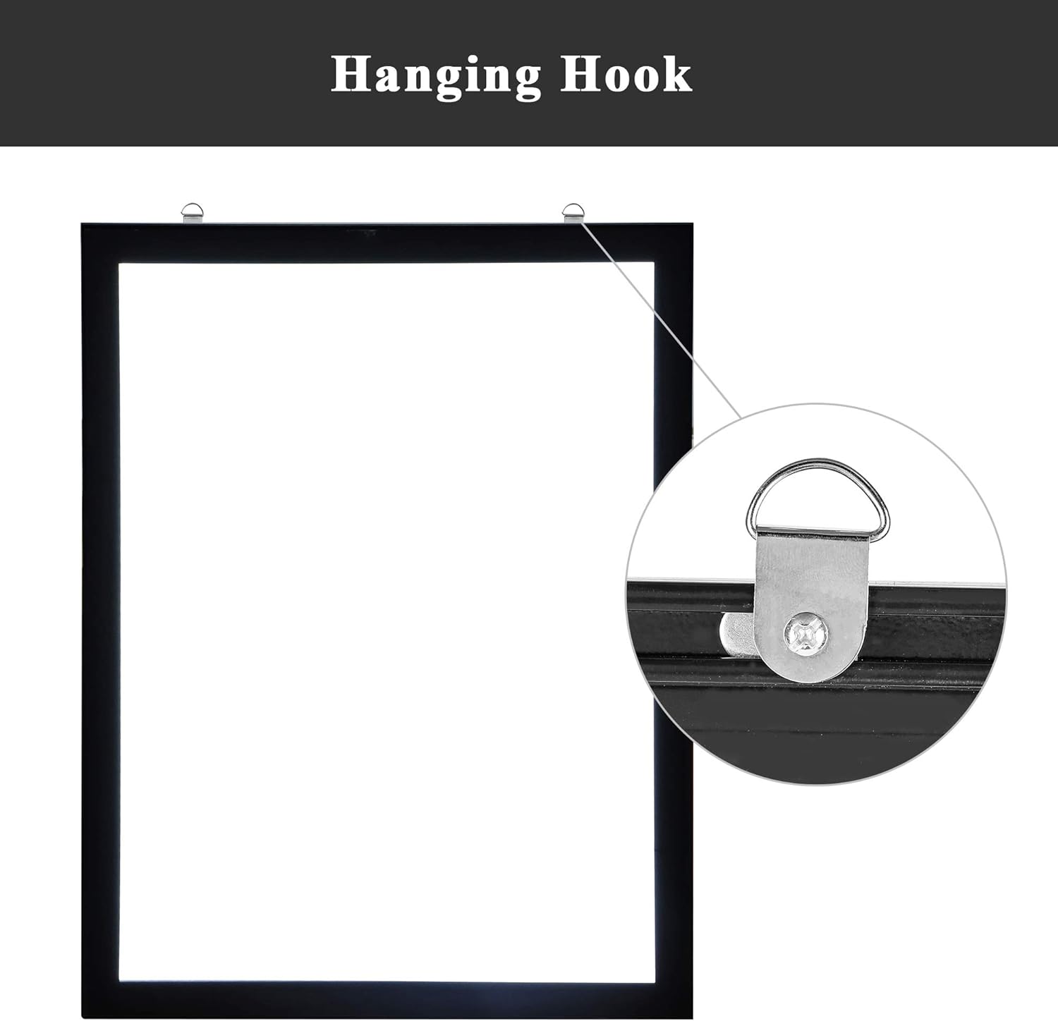 Spolehli Led Movie Poster Frame 27" x 40" Photo Frame LED Light Box Display Sign Holder in Black, Wall Mounting, Aluminum Profile