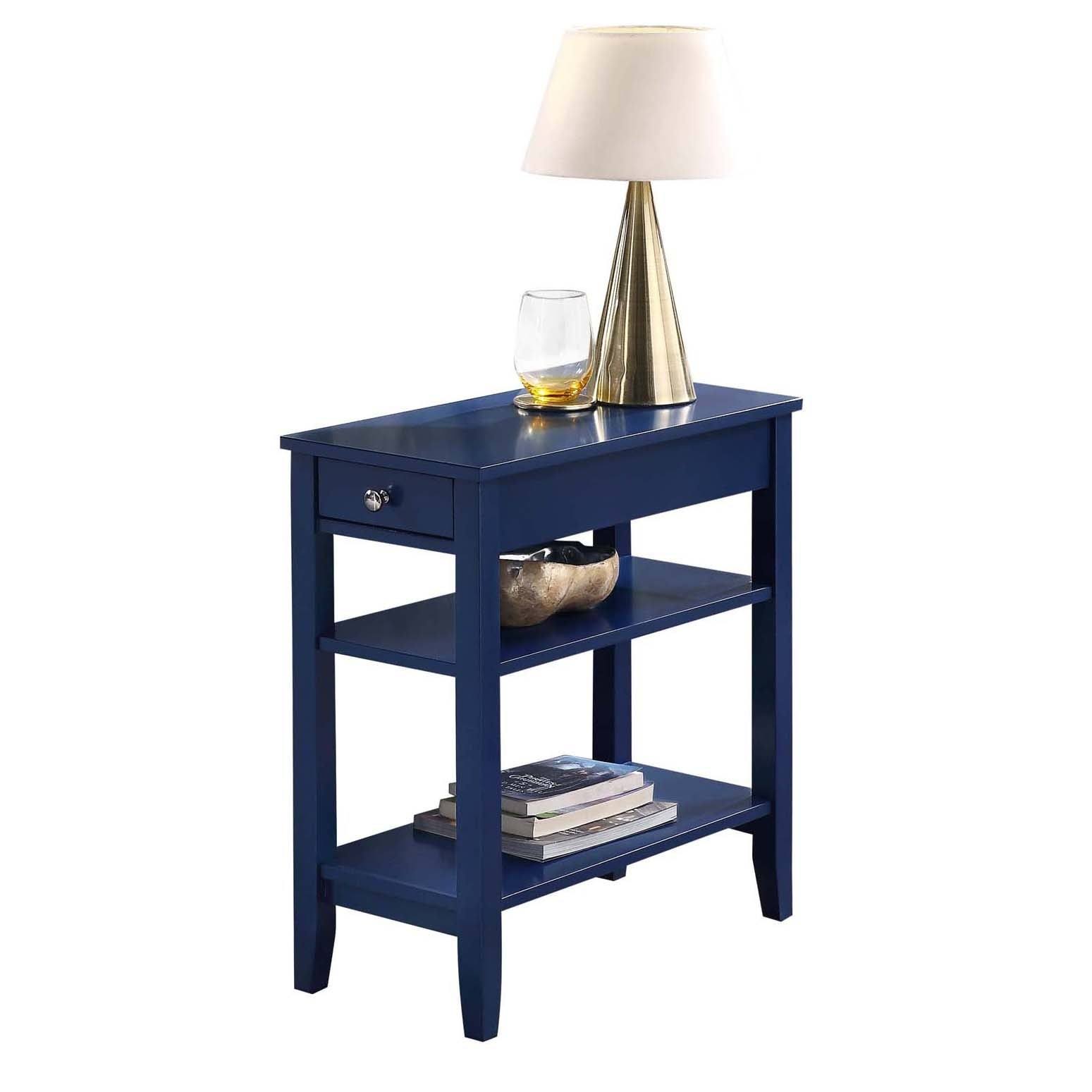 Convenience Concepts American Heritage Three Tier End Table with Drawer
